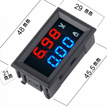 Digital Voltmeter (0-100V) and Ammeter (10A) Dual LED Voltage Current Measurement Module