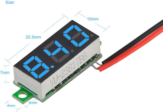 Mini Digital DC Voltmeter 0.28 Inch Two-Wire 2.5V-30V Mini Digital DC Voltmeter Voltage Tester Meter
