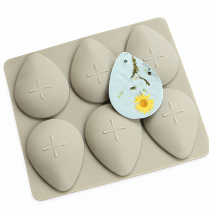 6 Cavity Water Drop Silicone Candle Mould for DIY Candles Aroma Wax Tablets and Floral Crafts