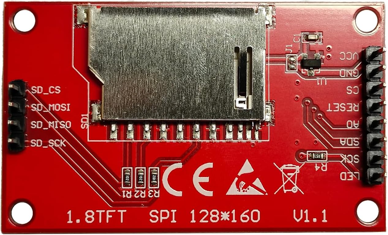 1.8 inch SPI TFT LCD Display Module TFT Display Module,Support Analog SPI and Hardware SPI,TFT LCD Display Color Display Module for ST7735 128x160 51/AVR/STM32/ARM 8/16 bit