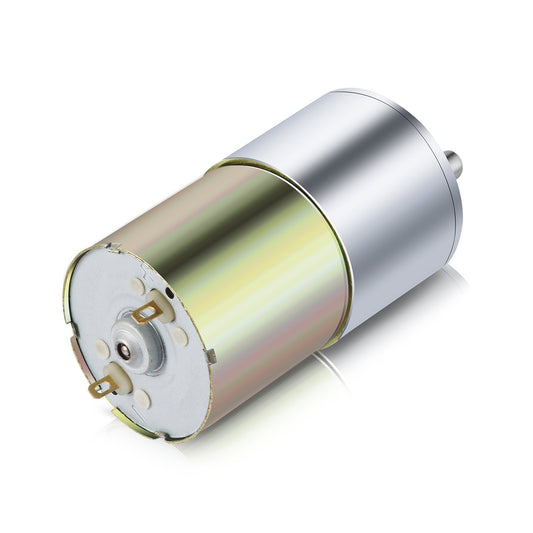DC 12V 100RPM Gear Motor High Torque Electric Micro Speed Reduction Geared Motor Centric Output Shaft 37mm Diameter Gearbox