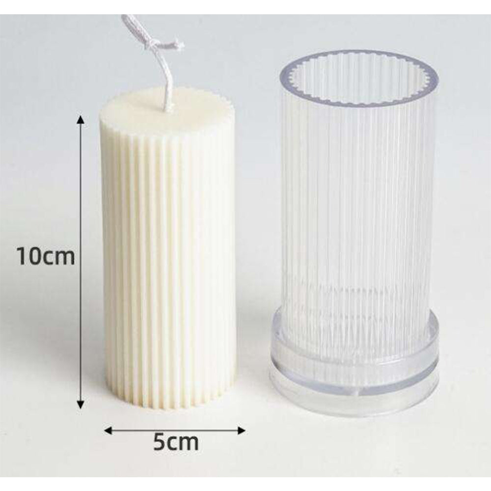 3D Round Long Pillar Polycarbonate Candle Mold Long Lasting Candle Output 10 CM