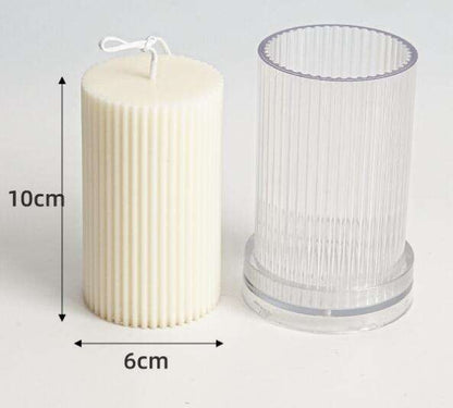 3D Round Long Pillar Polycarbonate Candle Mold Long Lasting Candle Output 10 CM