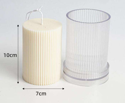 3D Round Ribbed Pillar Polycarbonate Candle Mold Long Lasting Candle Output