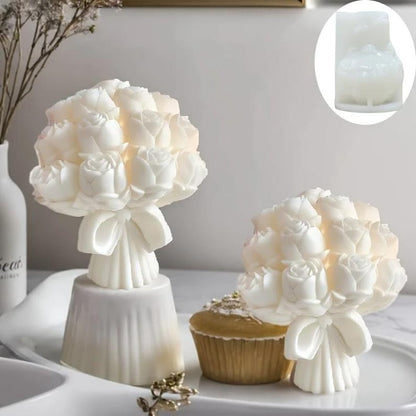 3D Rose Bouquet Candle Silicone Mold  DIY Wax Crafts Romantic Gifts & Home Decor