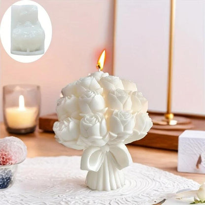 3D Rose Bouquet Candle Silicone Mold  DIY Wax Crafts Romantic Gifts & Home Decor