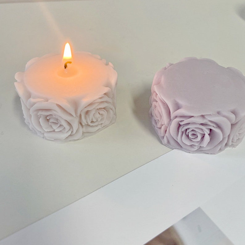3D Rose Flower Silicone Candle Mould for DIY Wax Candles Floral Soap Resin