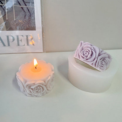 3D Rose Flower Silicone Candle Mould for DIY Wax Candles Floral Soap Resin