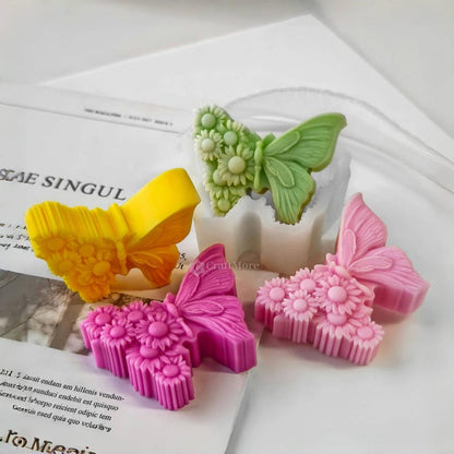 3D Butterfly Flower Silicone Mould for Candle Making Soap Resin Art & DIY Crafts