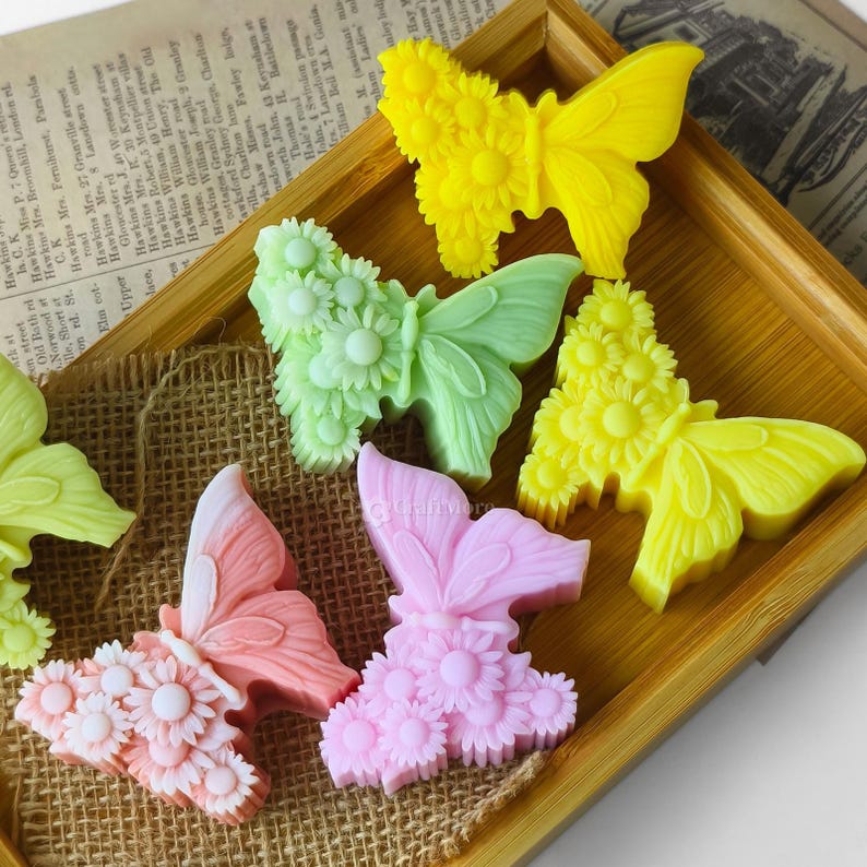 3D Butterfly Flower Silicone Mould for Candle Making Soap Resin Art & DIY Crafts