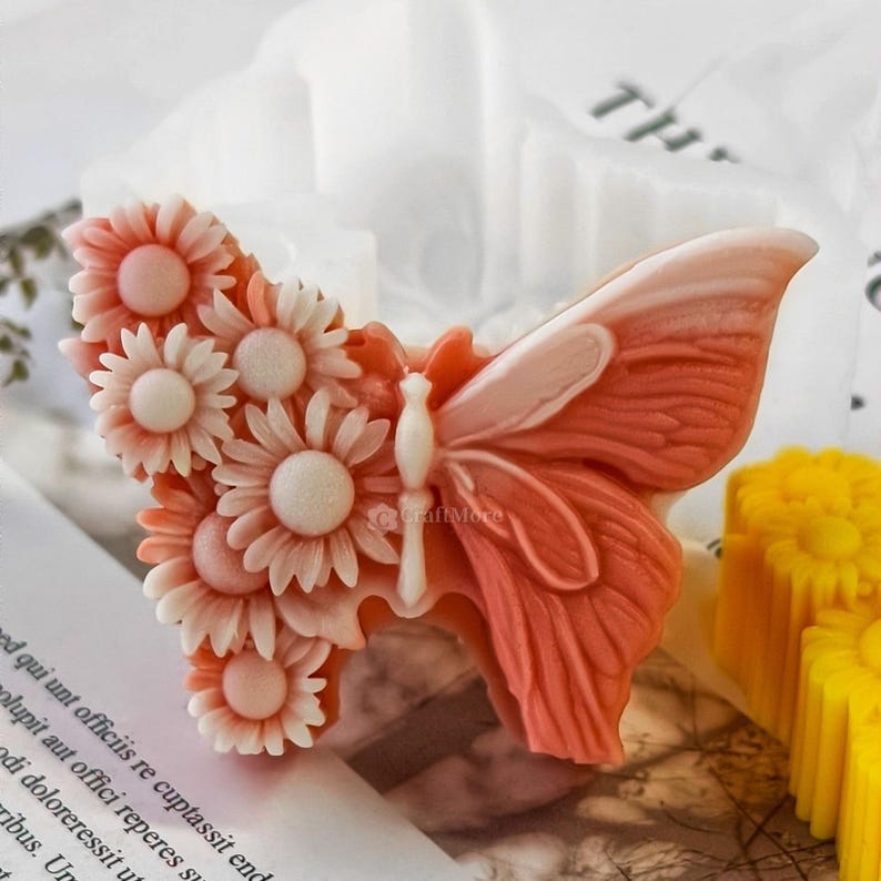 3D Butterfly Flower Silicone Mould for Candle Making Soap Resin Art & DIY Crafts