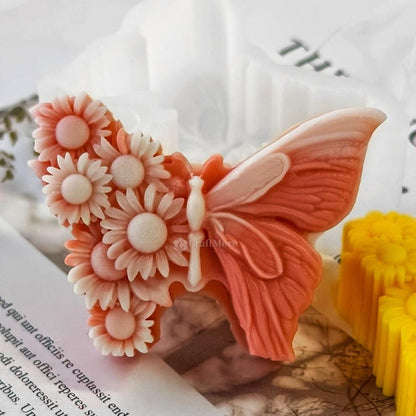 3D Butterfly Flower Silicone Mould for Candle Making Soap Resin Art & DIY Crafts