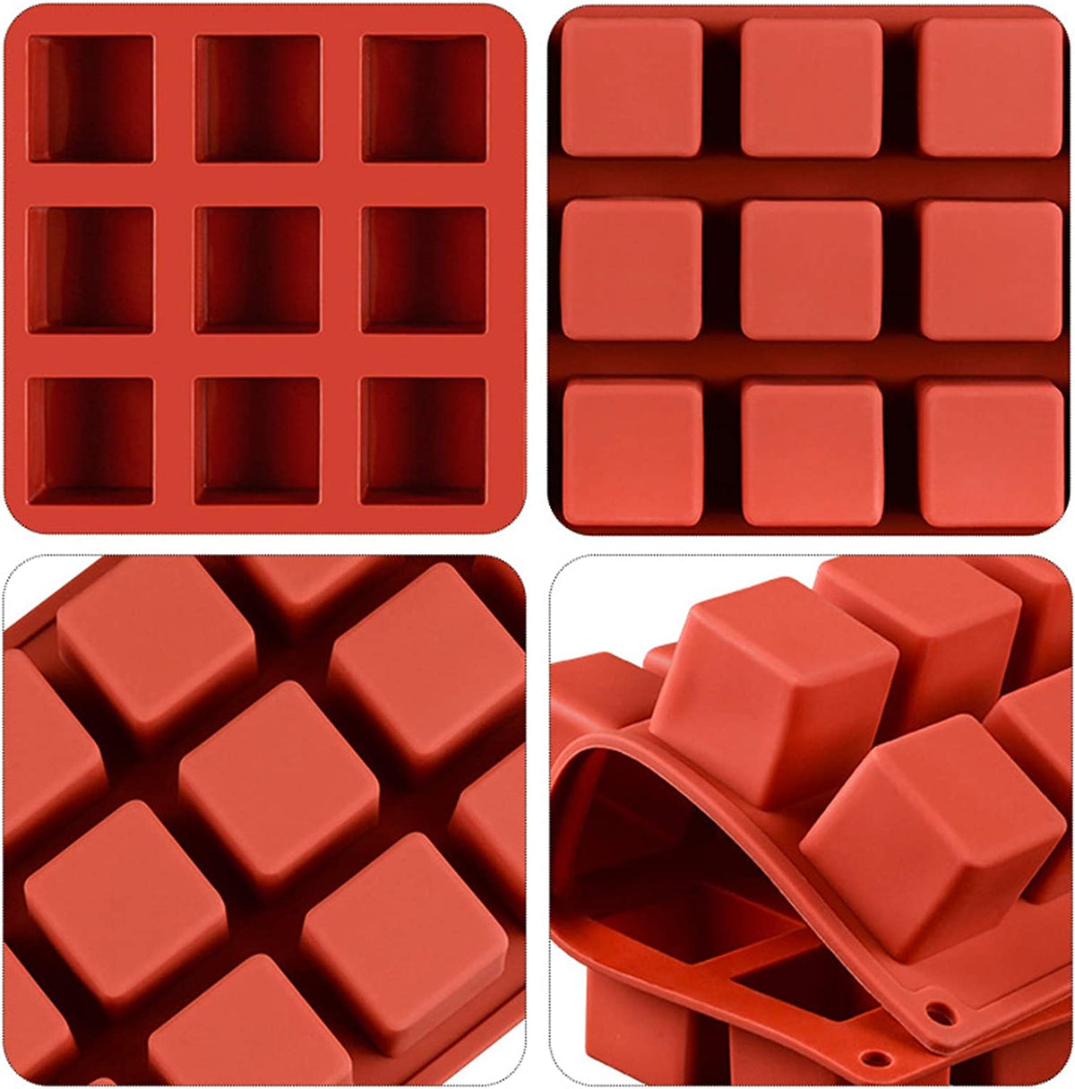 15 Cavity Square Silicone Mould for Cake Chocolate Dessert Jelly Pudding