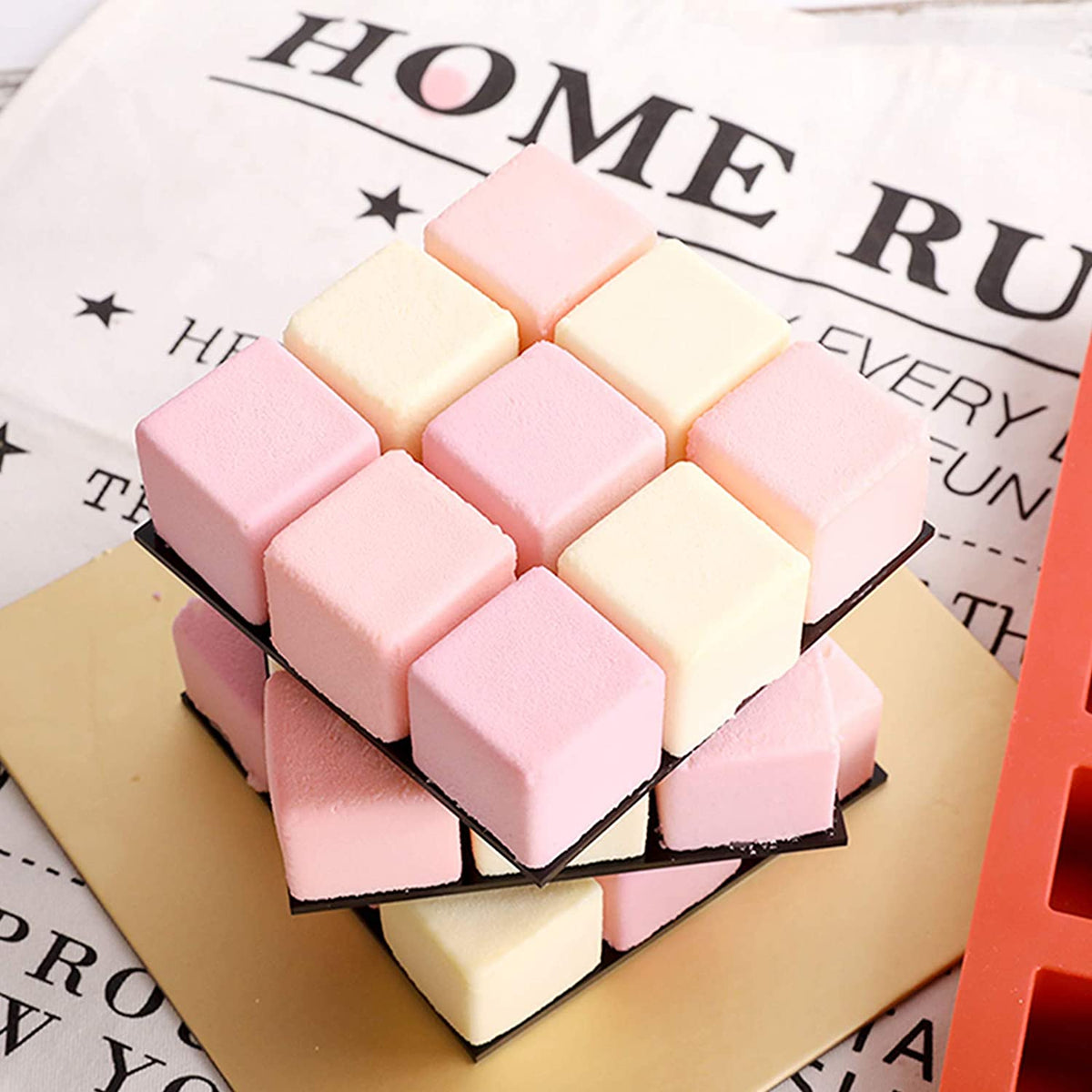 15 Cavity Square Silicone Mould for Cake Chocolate Dessert Jelly Pudding