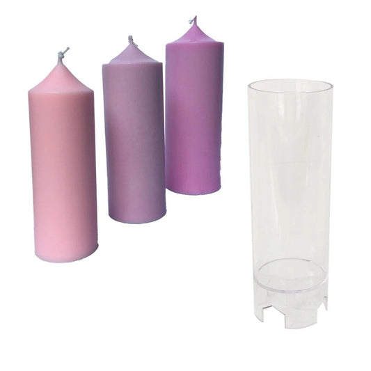 3D (12.5x5cm) Plain Pencil Pillar Polycarbonate Candle Mould Designer Candles Making Home Decor (P1)