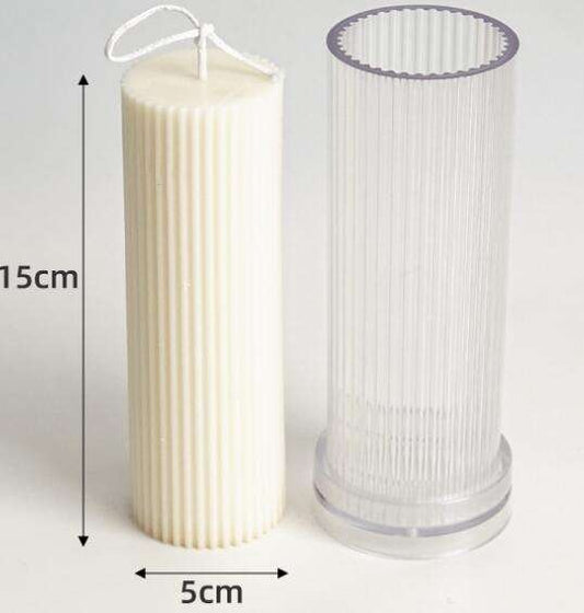 3D Round Long Pillar Polycarbonate Candle Mold Long Lasting Candle Output 15 CM