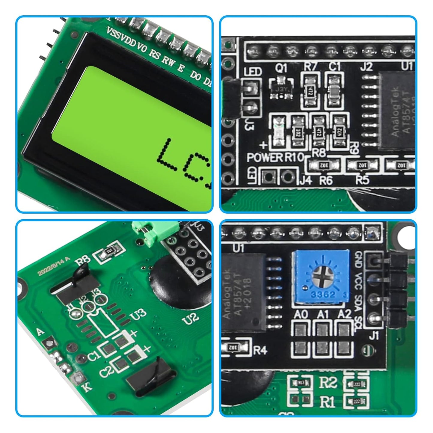 I2C 1602 LCD Display Module 16X2 Character Serial Green Screen Backlight LCD Module Compatible with Raspberry Pi Arduino STM32 R3 MEGA2560