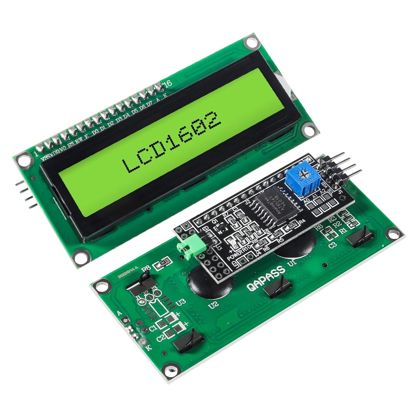 I2C 1602 LCD Display Module 16X2 Character Serial Green Screen Backlight LCD Module Compatible with Raspberry Pi Arduino STM32 R3 MEGA2560