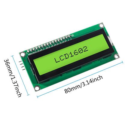 I2C 1602 LCD Display Module 16X2 Character Serial Green Screen Backlight LCD Module Compatible with Raspberry Pi Arduino STM32 R3 MEGA2560