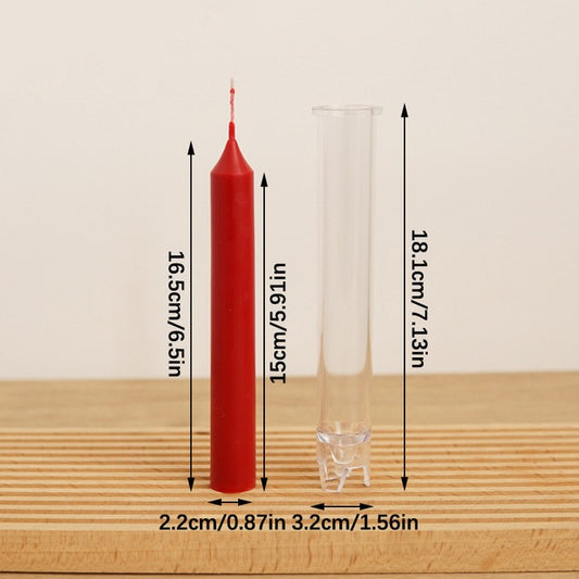 3D (7.1"x 1.4"inch) Plain Pencil Pillar Candle Mould Polycarbonate Mold Church Decoration Home Decor P24