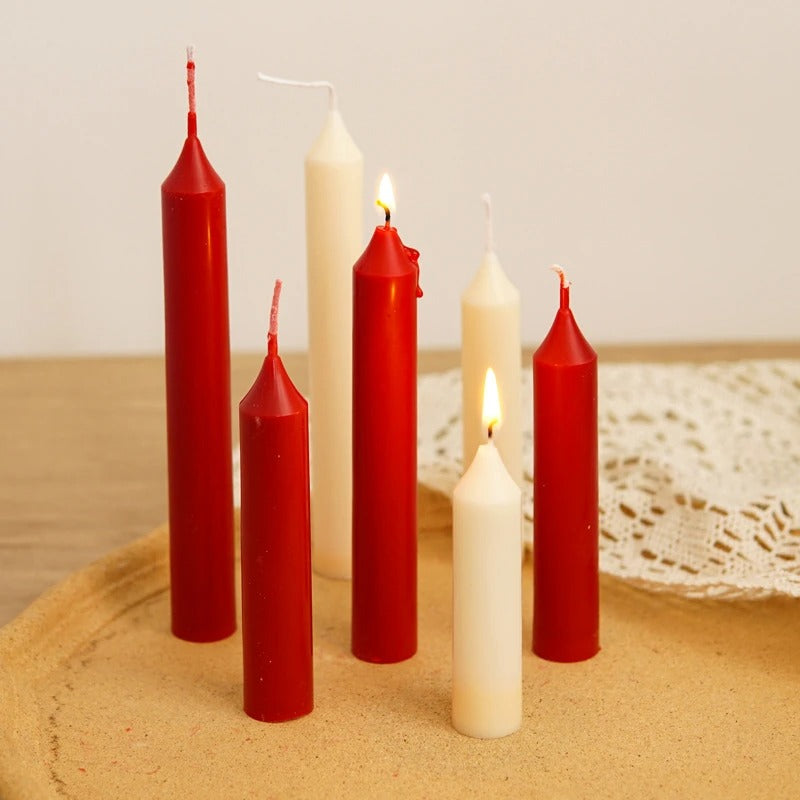 3D (7.1"x 1.4"inch) Plain Pencil Pillar Candle Mould Polycarbonate Mold Church Decoration Home Decor P24