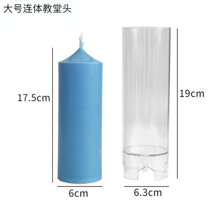 3D (7.5"x2.5"inch) Bold Plain Pencil Pillar Candle Mould Polycarbonate Mold Church Decoration Home Decor P25