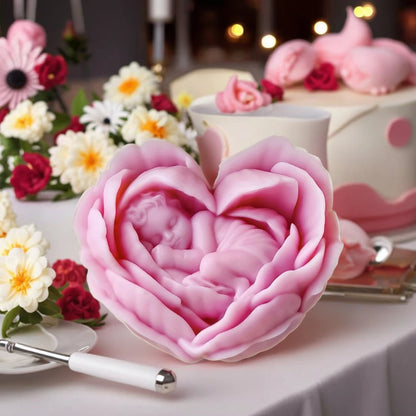 3D Heart Baby Rose Silicone Candle Mold DIY Scented Candles Decorative Gifts & Home Décor