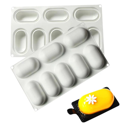 3D Oval Silicone Cake Mold for Chocolate Cake Pastry Pudding Jelly & Baking