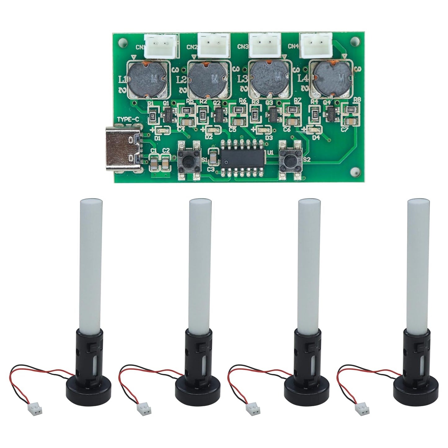 4 CHANNEL HUMIDIFIRE KIT TYPE-C 5V DIY Four Spray Operated Switch Ultrasonic Humidifier Mist Maker Circuit Board