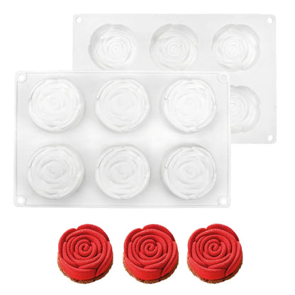 6 Cavity 3D Rose Flower Silicone Mould Chocolate Jelly Pudding Ice Cream & Frozen Desserts