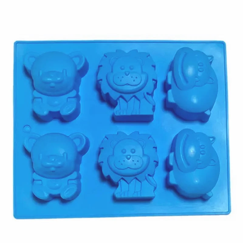 6 Cavity 3D Animal Silicone Mould Soap Chocolate Cake Candy Cookie Gummy