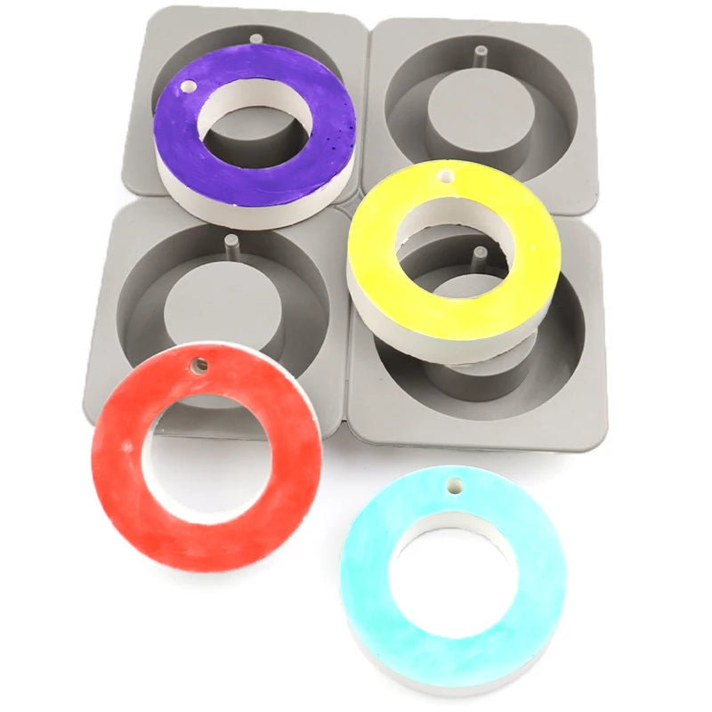 4 Cavity Round Silicone Mould for Resin Art Wax Sachets Soap Making Candle Crafts