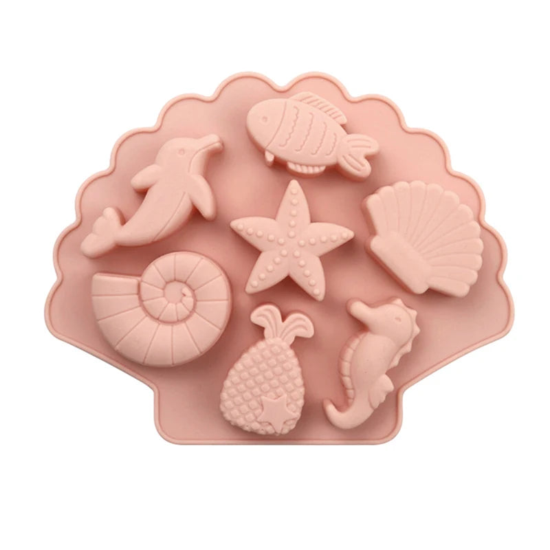 7 Cavity Ocean Animal Chocolate Candy & Entremet Mould