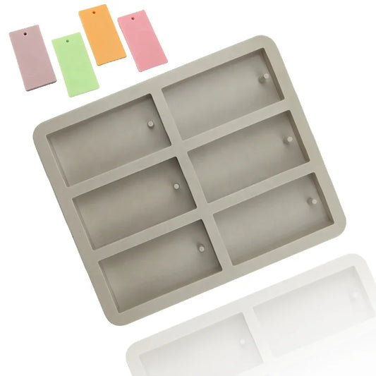 6 Cavity Rectangle Silicone Mould for Wax Sachets Soap Bars Fragrance Tablets and DIY Crafts