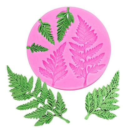 3D Fern Leaf Silicone Mold Mousse Cake Chocolate Fondant Candy Pastry