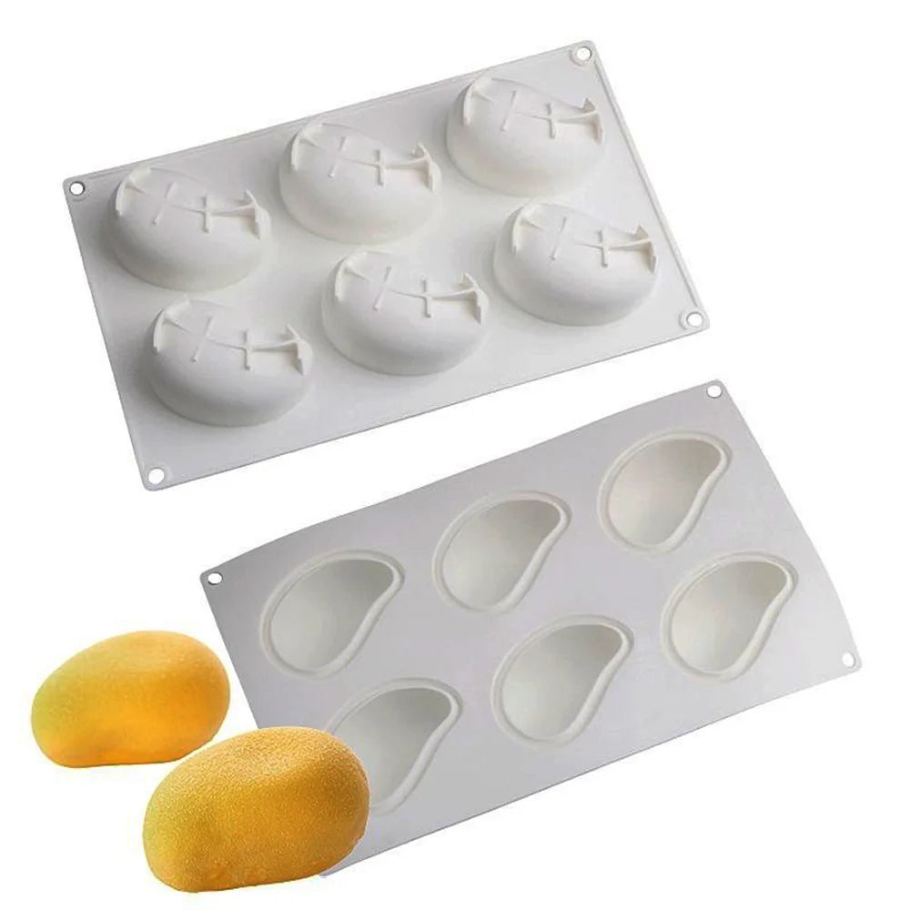 6 Cavity Mango Shape Silicone Mould Pastry Chocolate Ice Cream Jelly Pudding