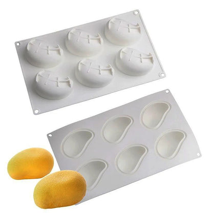 6 Cavity Mango Shape Silicone Mould Pastry Chocolate Ice Cream Jelly Pudding