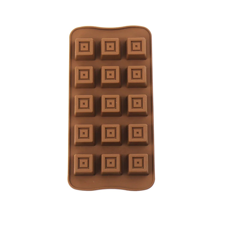 15 Cavity Square Chocolate Silicone Mold for Candy Chocolate Mousse Cake Decoration & Dessert Making
