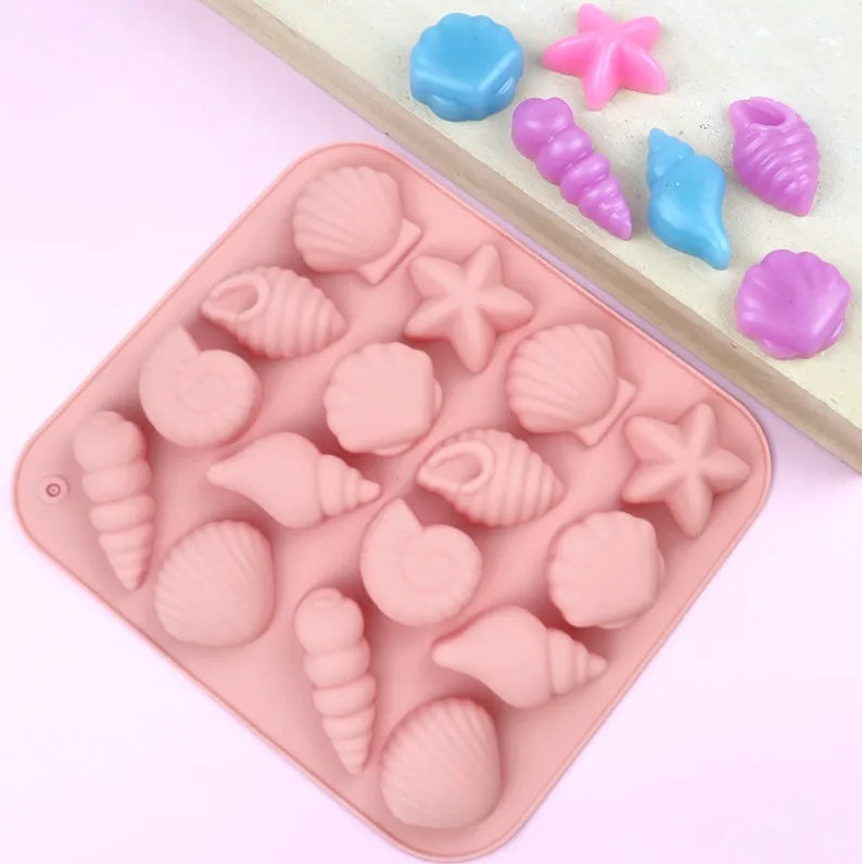 16 Cavity Sea Shell Silicone Mold Cake Decoration Jelly Soap Resin Candle
