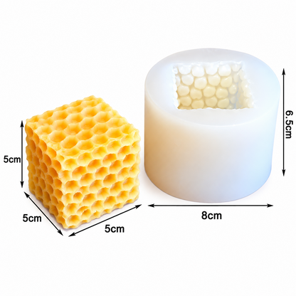 3D Honeycomb Cube Candle Silicone Mold for DIY Candle Making