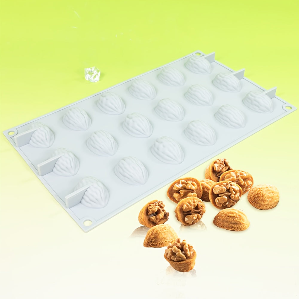 18 Cavity Walnut Shape Silicone Mould for Chocolate Cookies Candy Baking