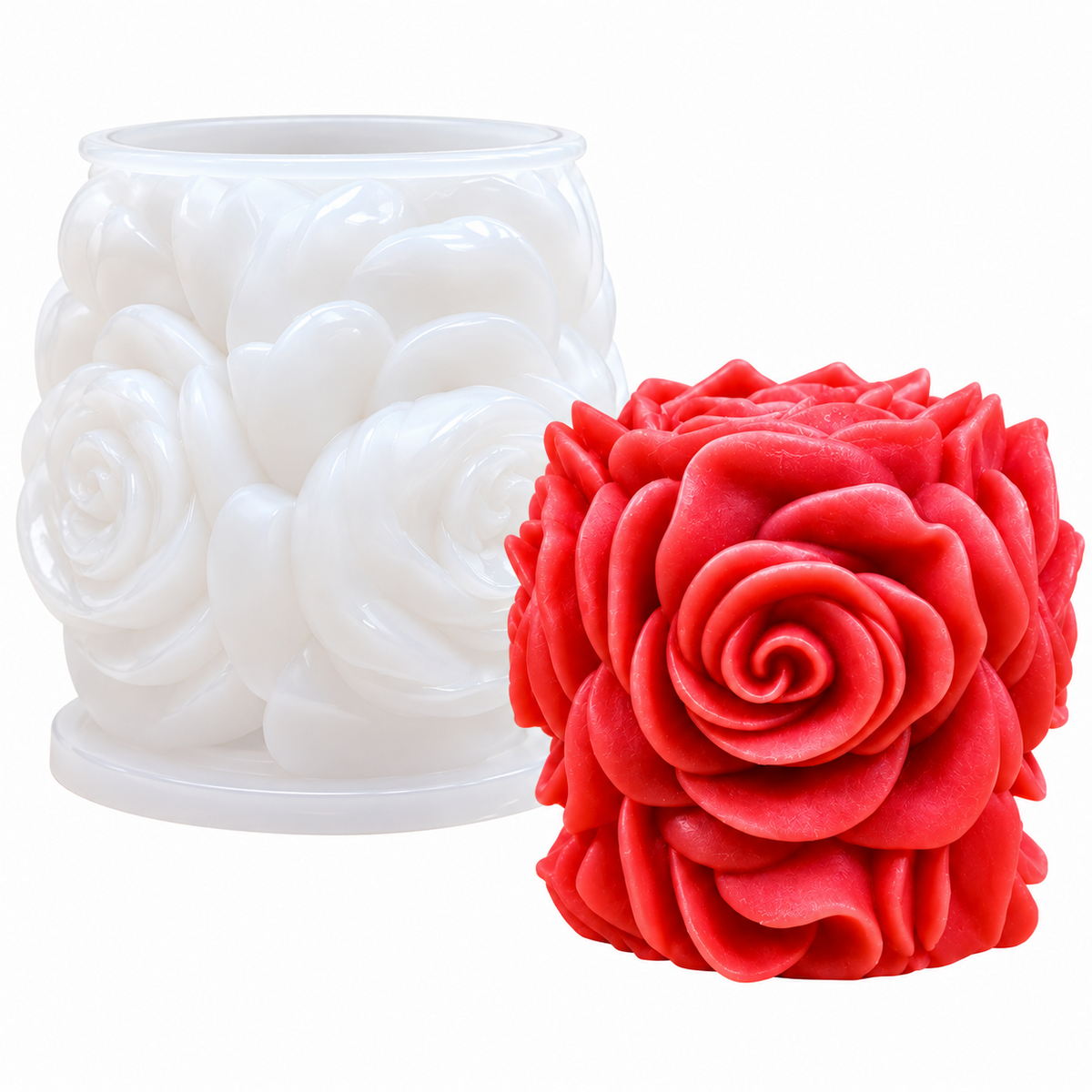 Rose Flower Silicone Candle Mold DIY Candles Wax Soap Resin & Home Décor