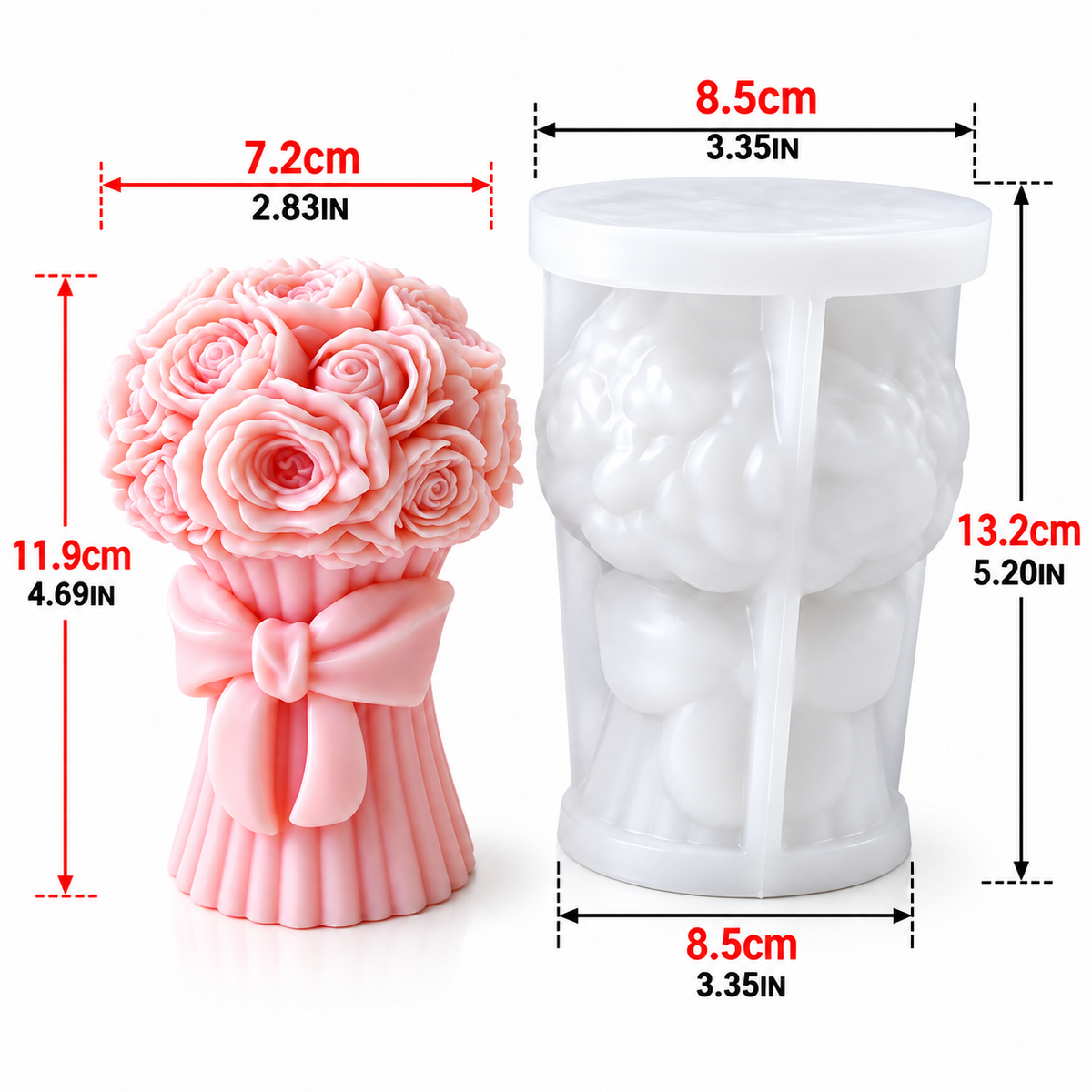 3D Rose Bouquet Silicone Candle Mold DIY Candle Making & Handmade Gifts