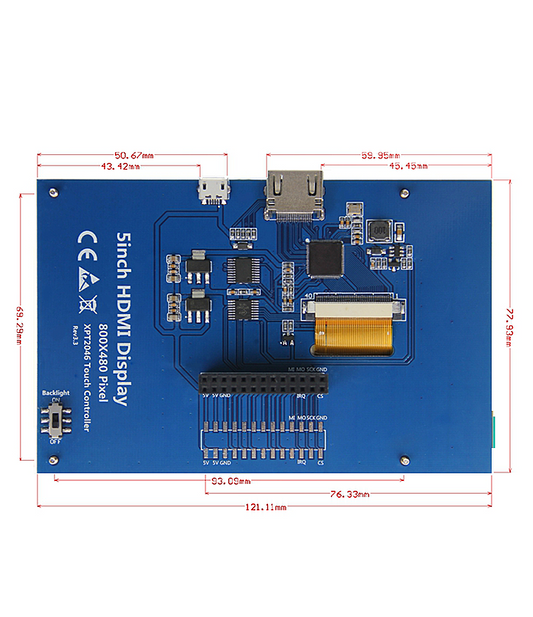 5 Inch Touch Screen HDMI Interface TFT LCD for Pi 3 model B + Touch Pen