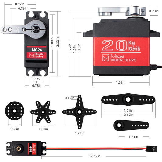 20KG Digital Servo Motor High Torque Servo Metal Waterproof Servo for R/C Car Robot, DS3218 Control Angle 270Ã
