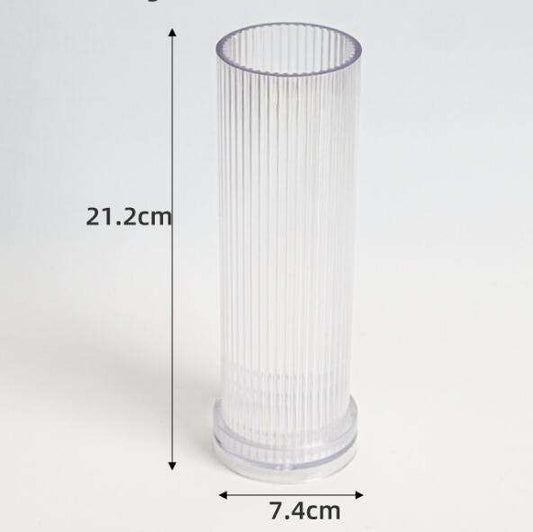 3D Round Long Ribbed Pillar Polycarbonate Candle Mold Long Lasting Candle Output 21.2 CM