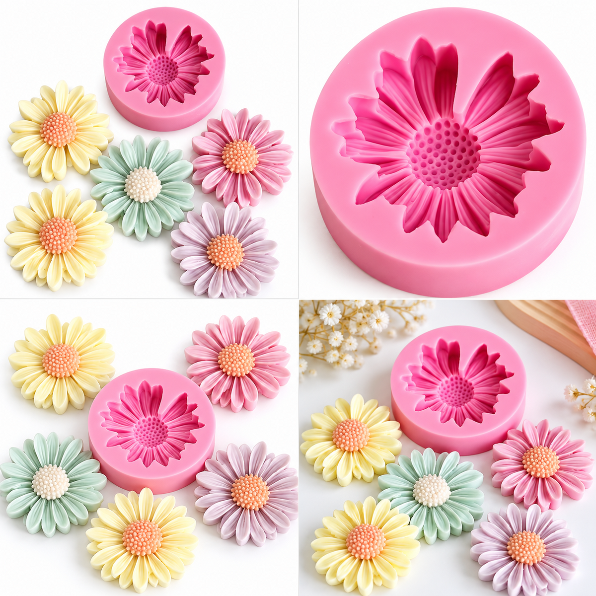 3D Daisy Flower Silicone Mould for Candle Making Soap Resin Art & DIY Crafts