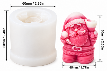3D Santa Claus Silicone Candle Mould for Christmas Wax Candles Soap Making