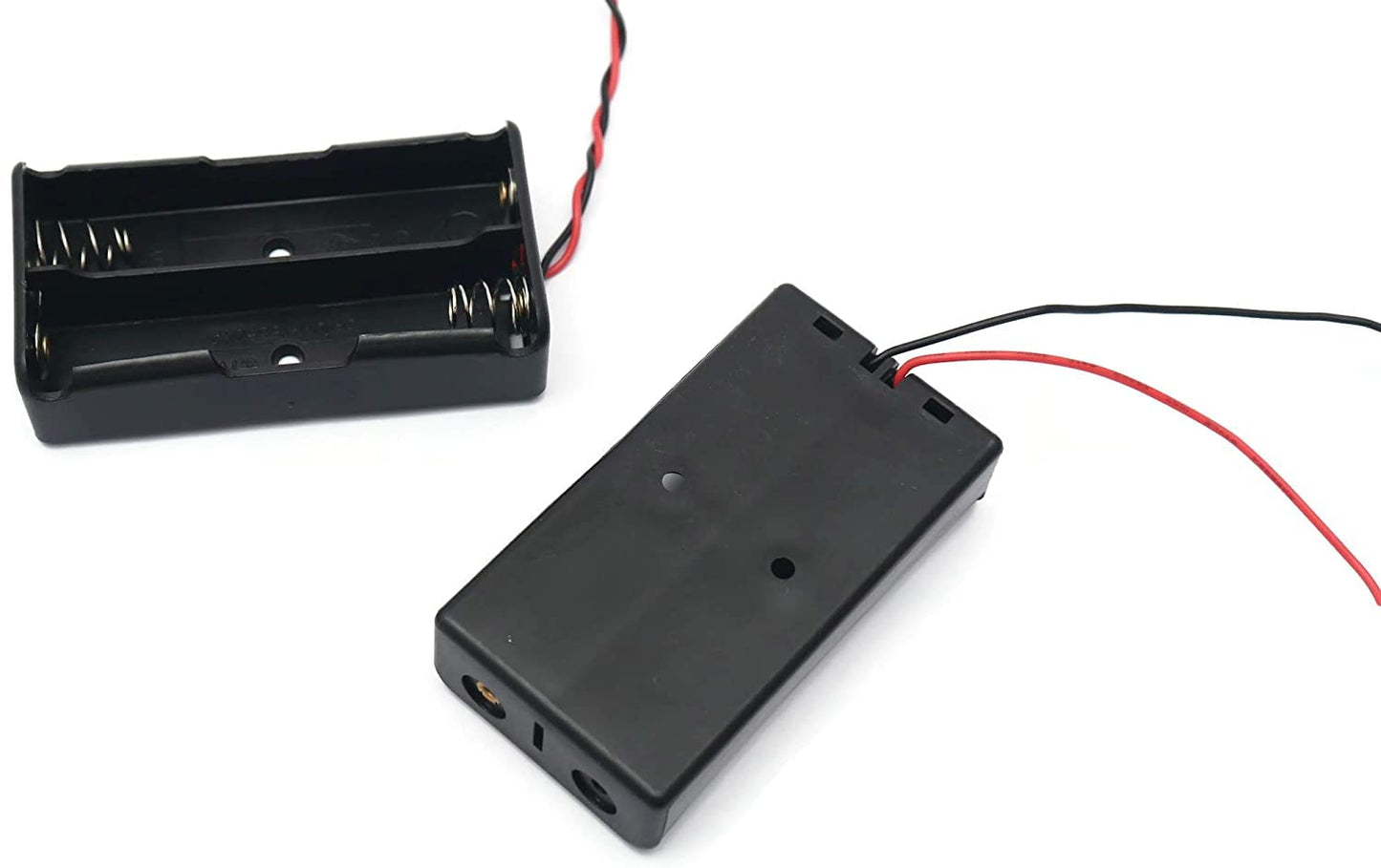 Black Plastic Storage Box Case Holder For Battery 2 x 18650 Cell Box, without cover