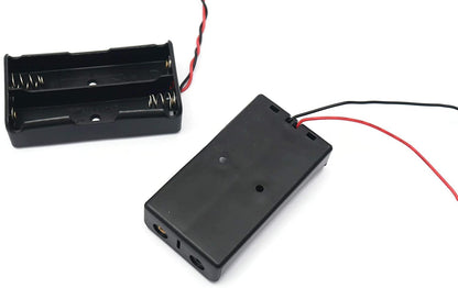 Black Plastic Storage Box Case Holder For Battery 2 x 18650 Cell Box, without cover